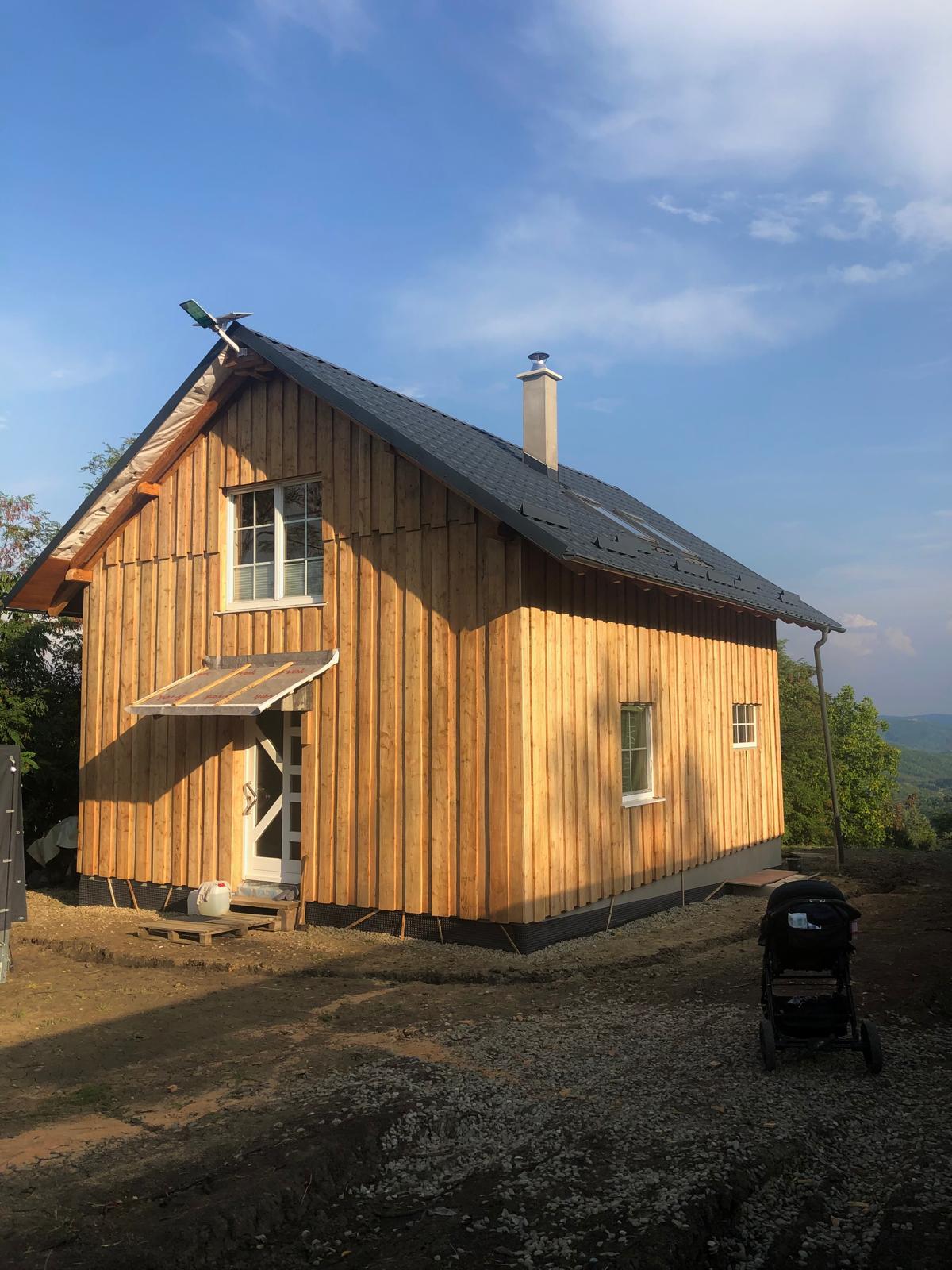 Timber house corner view